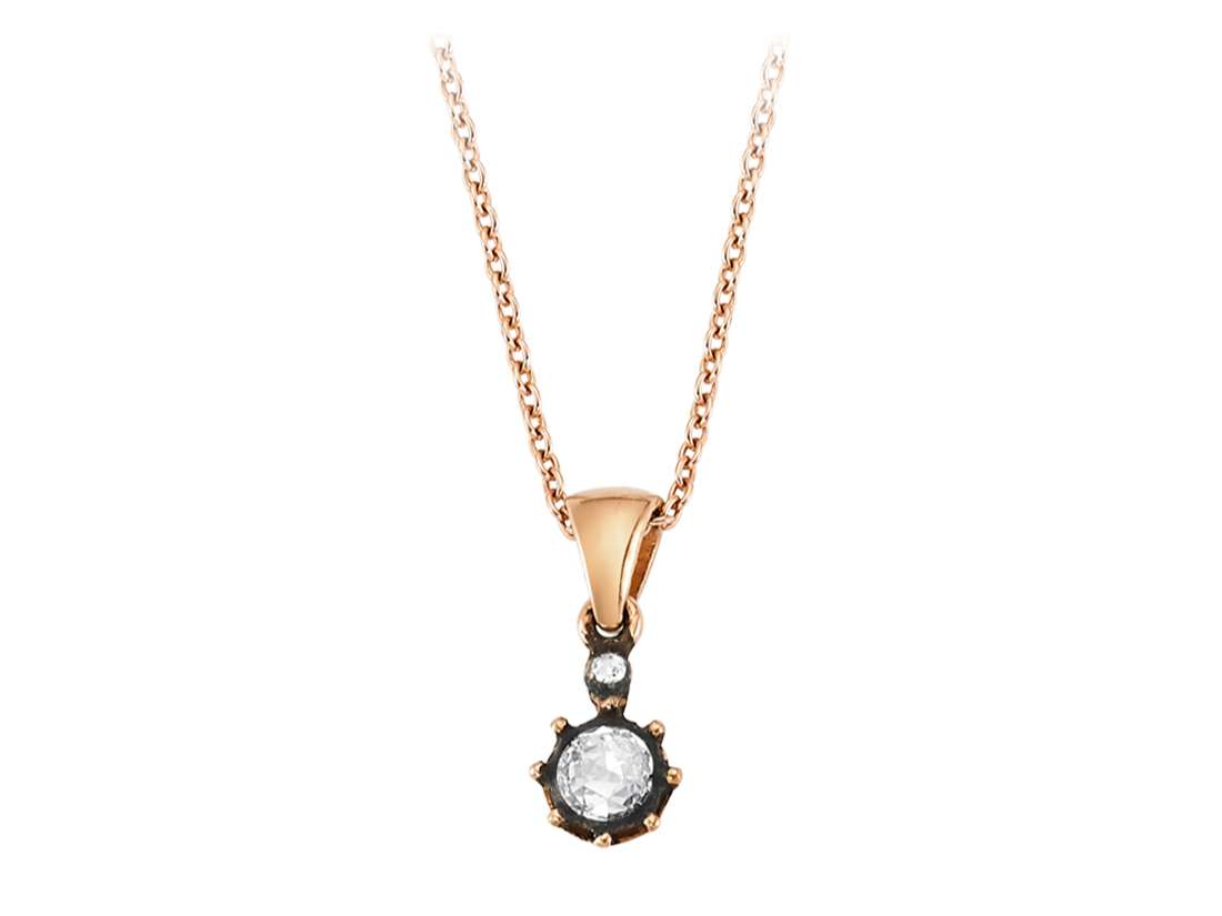 0,17 Karat Diamant-Solitär-Halskette – handgefertigter Diamantschmuck aus Feingold | Sirius Diamant