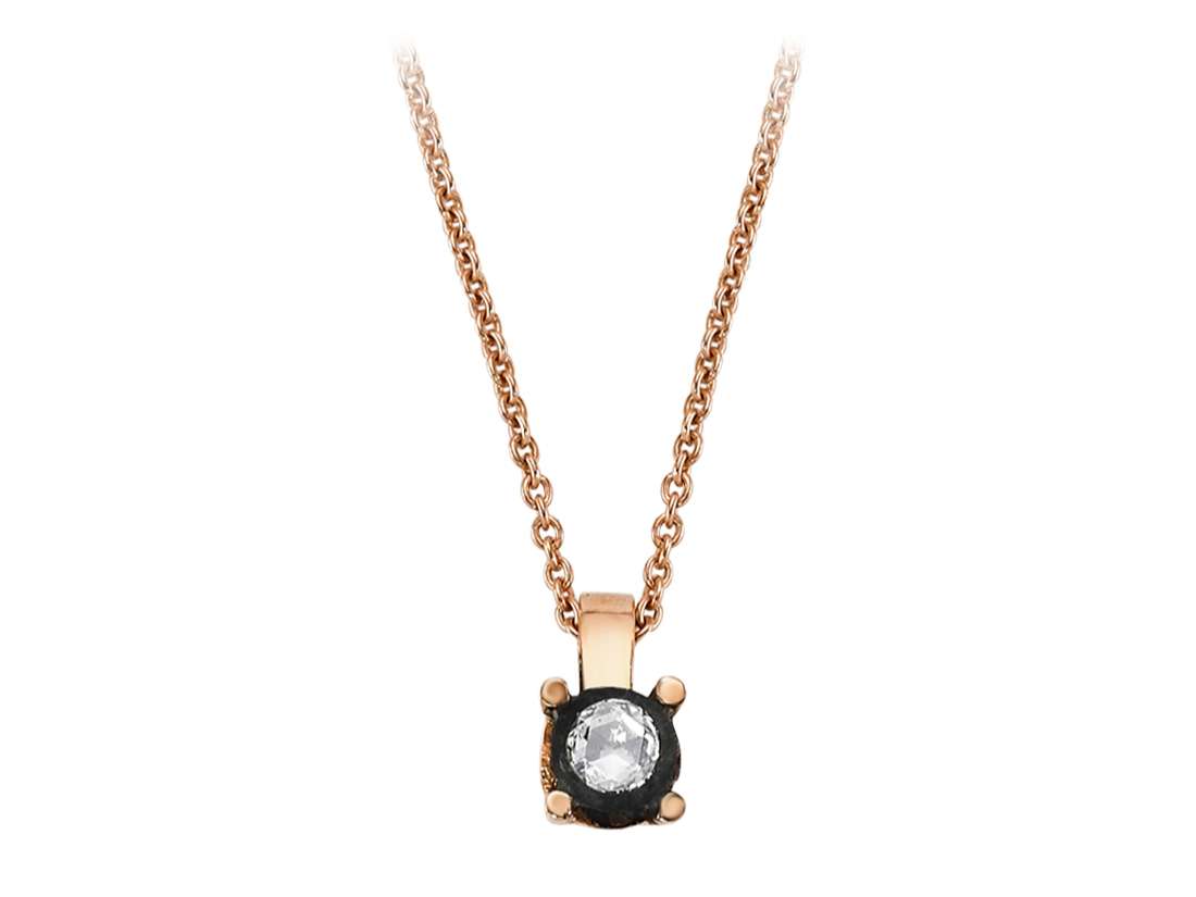 0,10-Karat-Diamant-Solitär-Halskette - handgefertigter Diamantschmuck aus Feingold | Sirius Diamant
