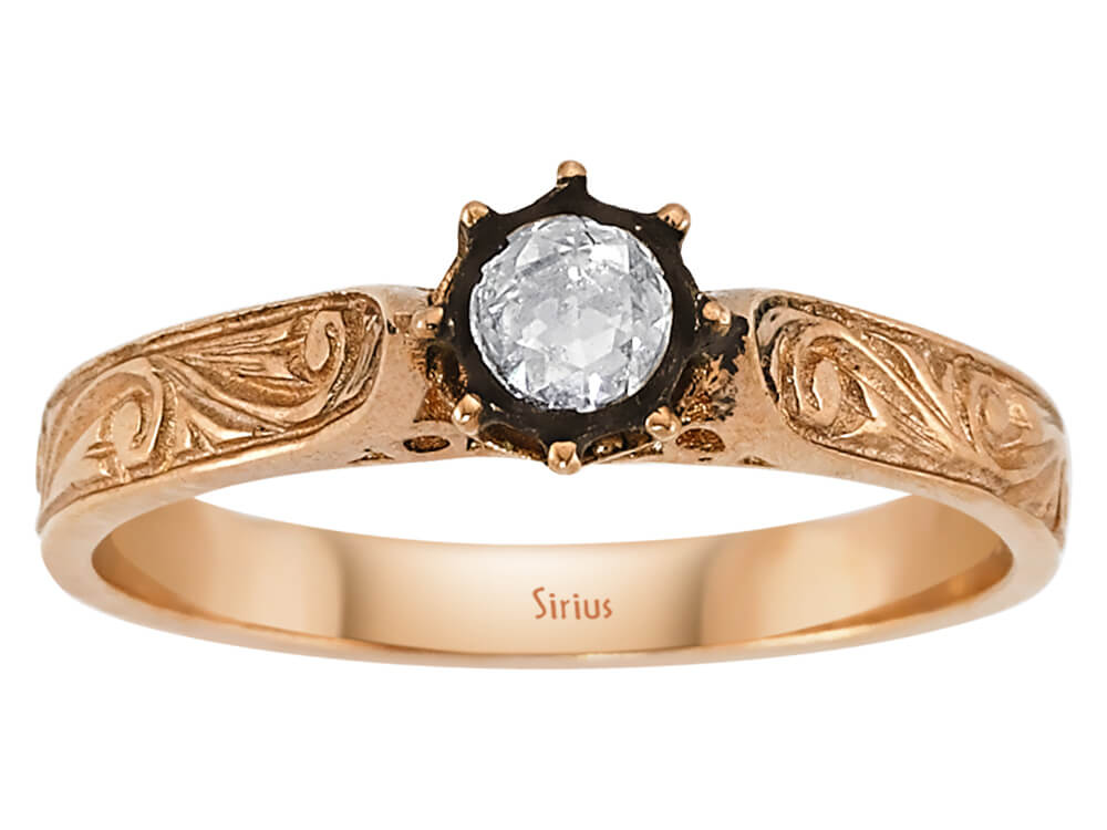 0,13-Karat-Diamantring - handgefertigter Diamantschmuck aus Feingold | Sirius Diamant