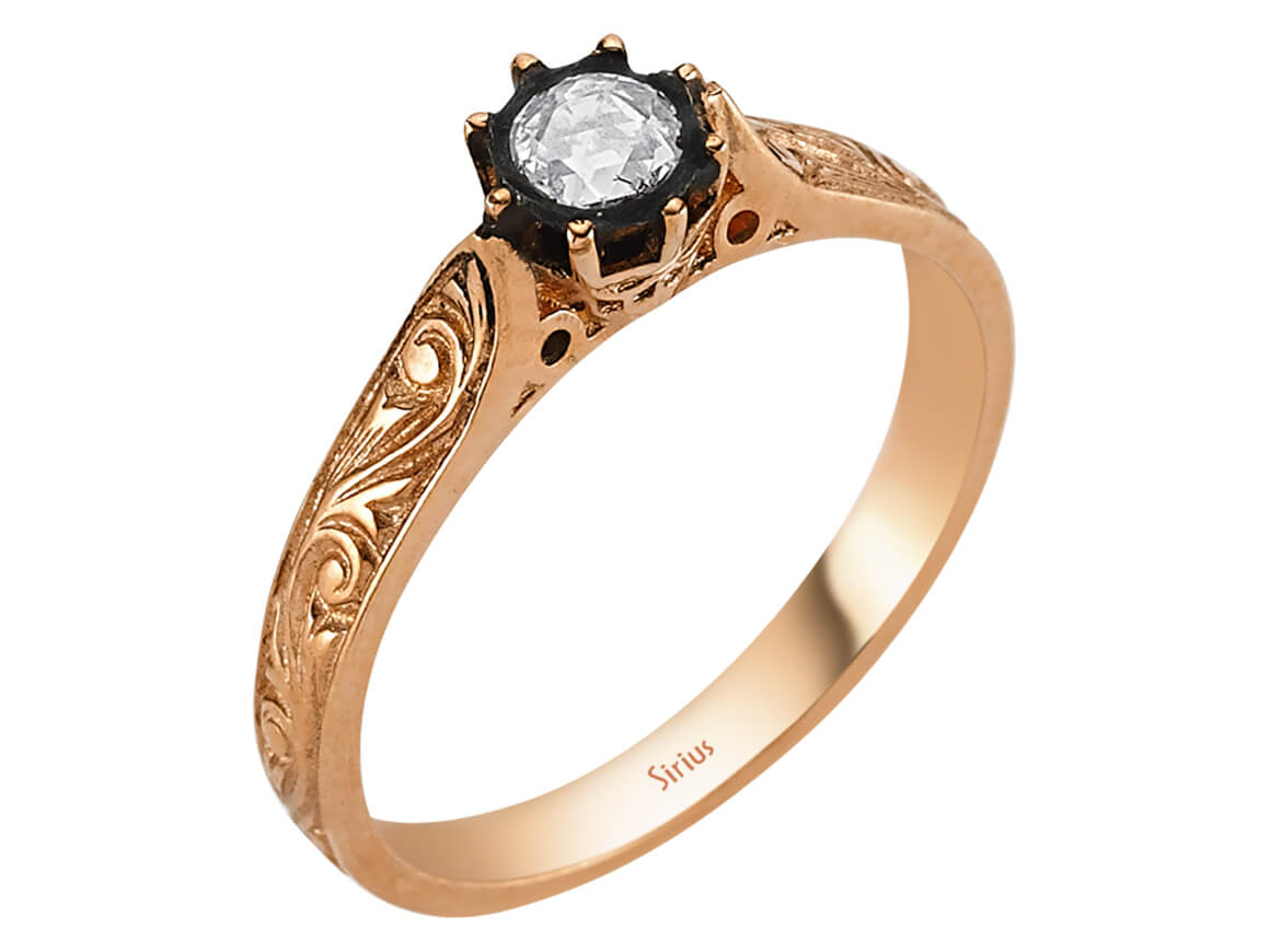 0,13-Karat-Diamantring - handgefertigter Diamantschmuck aus Feingold | Sirius Diamant