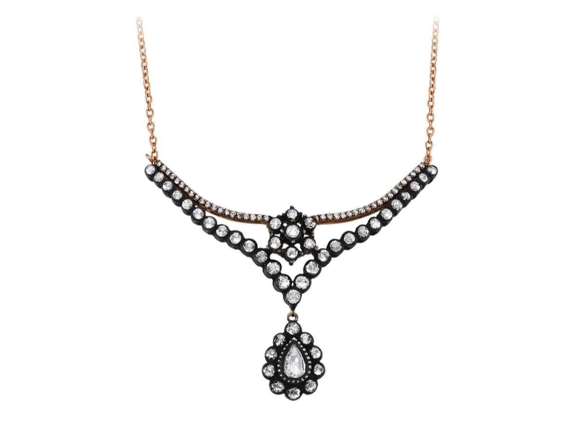 Collier avec diamants et diamants taille brillant