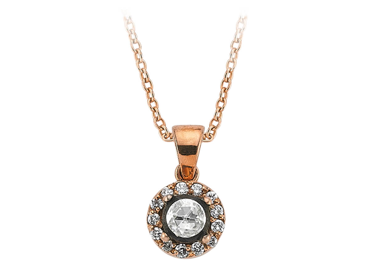 Halskette mit Diamanten und Edelsteinen - handgefertigter Diamantschmuck aus Feingold | Sirius Diamant