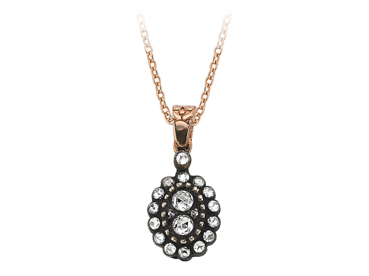 Halskette mit Diamanten und Diamanten - handgefertigter Diamantschmuck aus Feingold | Sirius Diamant