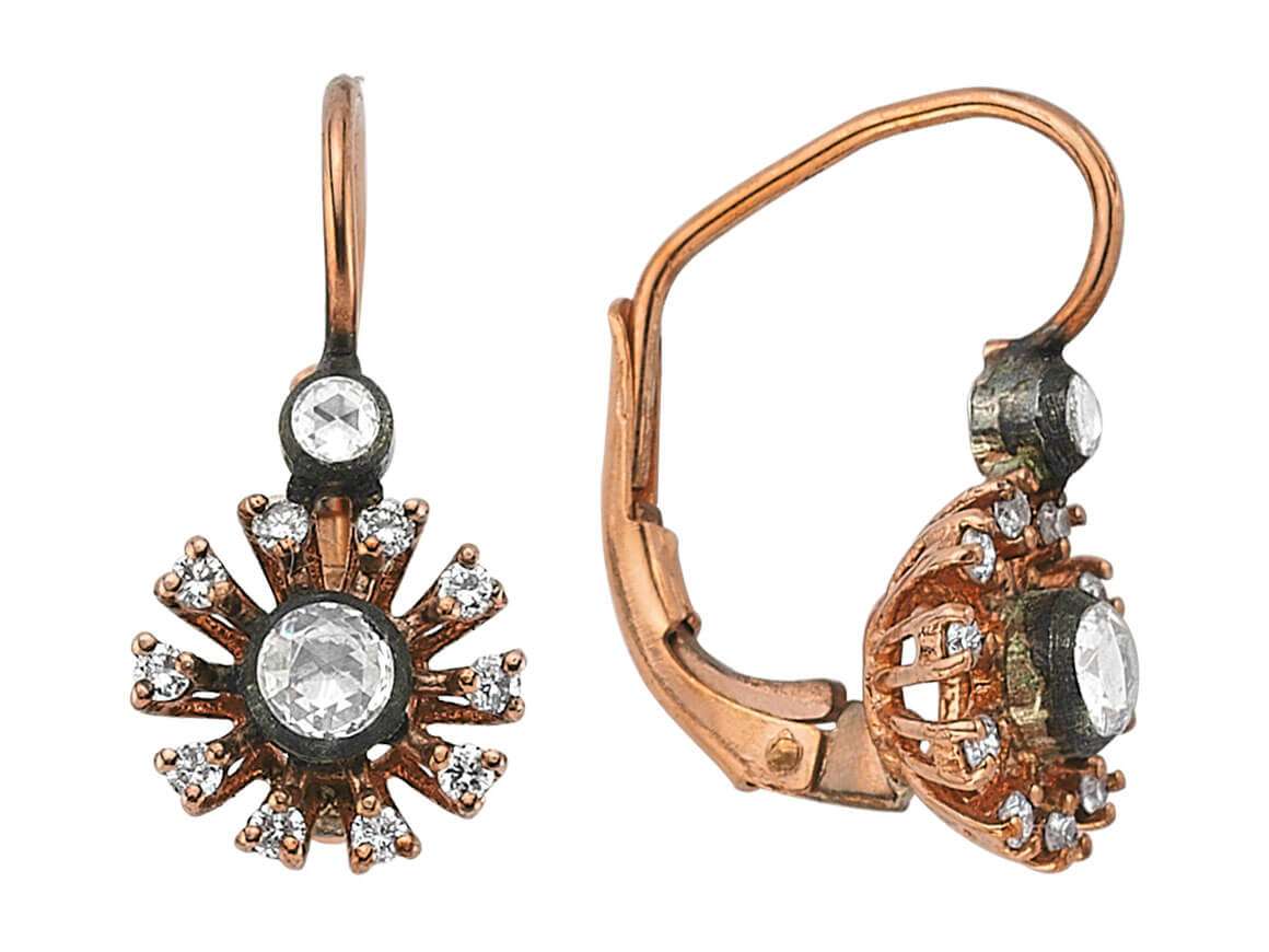 Diamond and diamond stone earrings