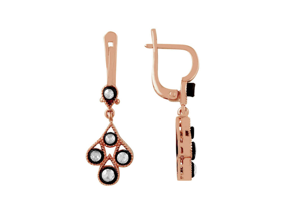 Diamond clover earrings
