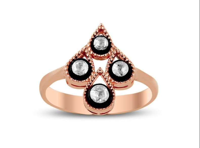 Diamant-Kleeblattring – handgefertigter Diamantschmuck aus Feingold | Sirius Diamant