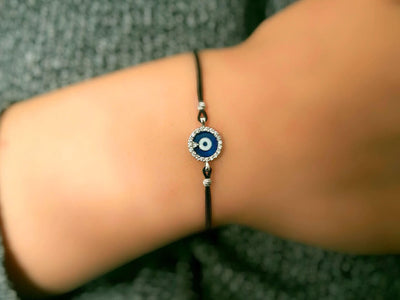 Diamond enameled Blue Eye bracelet
