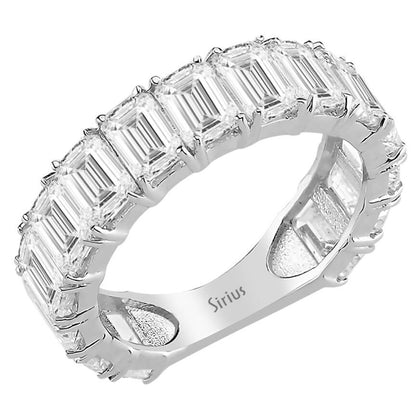 Emerald-cut white topaz tamtur ring