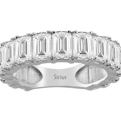 Emerald-cut white topaz tamtur ring