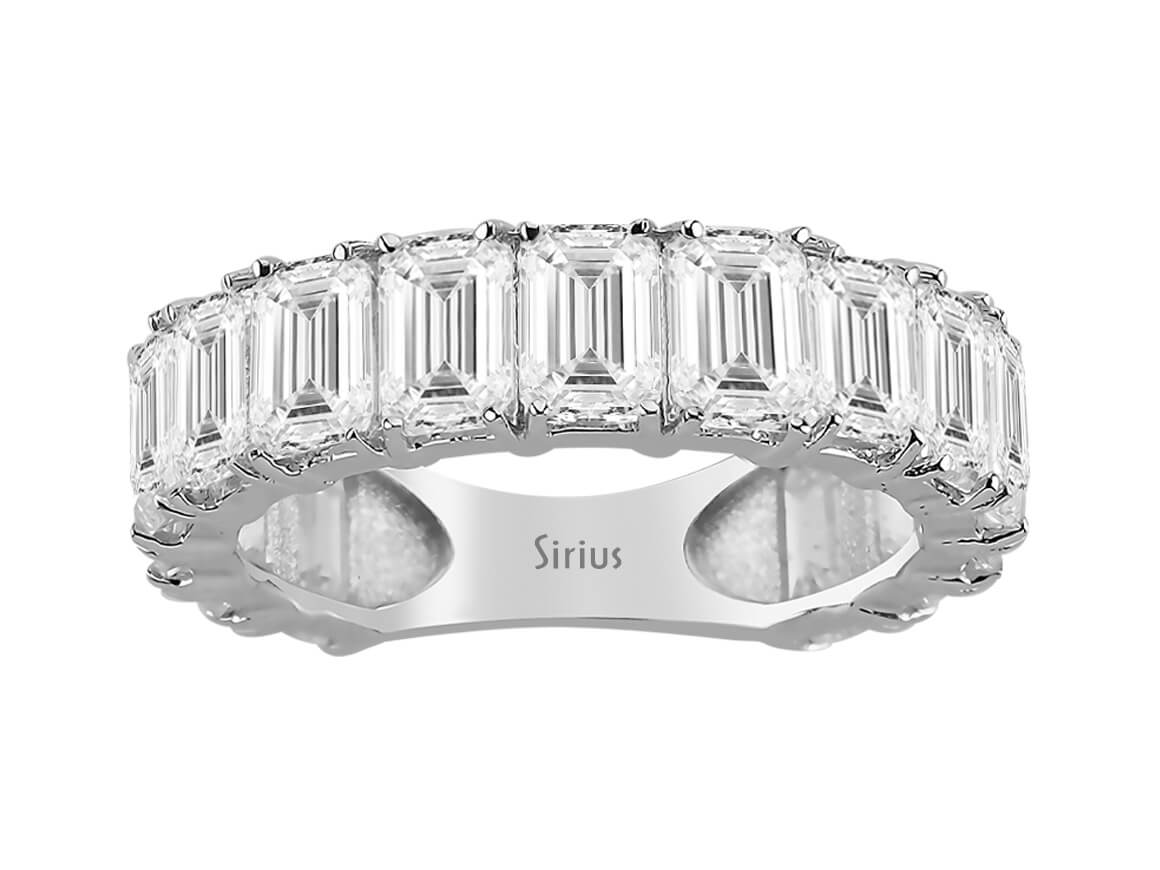 Smaragd-Schliff Weißtopas Memoryring - handgefertigter Diamantschmuck aus Feingold | Sirius Diamant