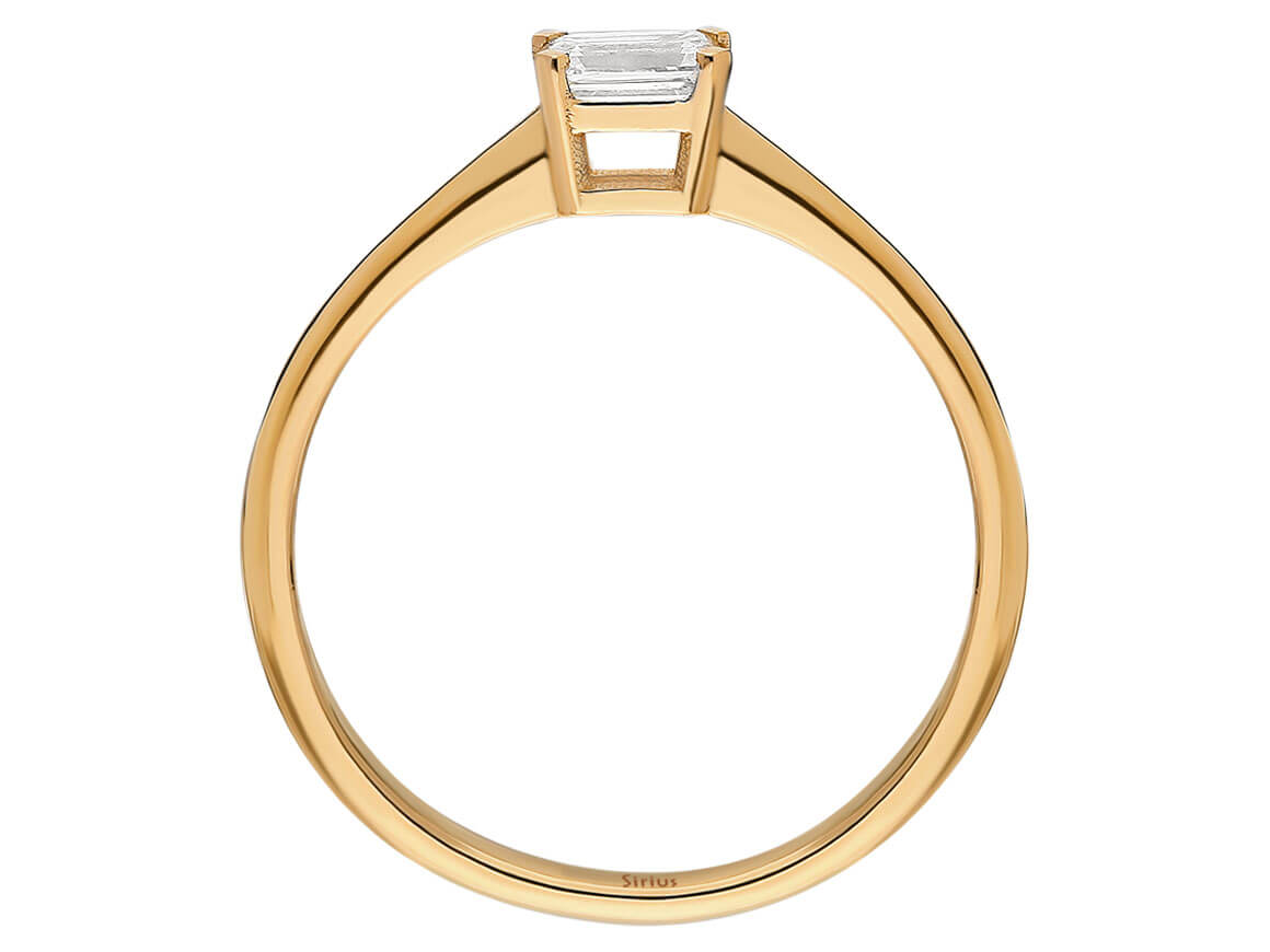 0,30 Karat Emerald Schliff Diamant Solitaire Ring - handgefertigter Diamantschmuck aus Feingold | Sirius Diamant