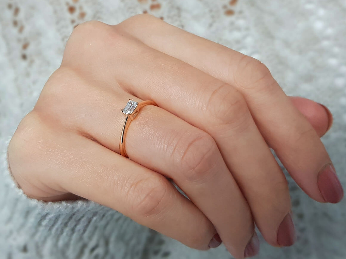 0.30 Carat Emerald Cut Diamond Solitaire Ring