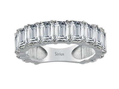 Emerald cut diamond eternity ring in white gold