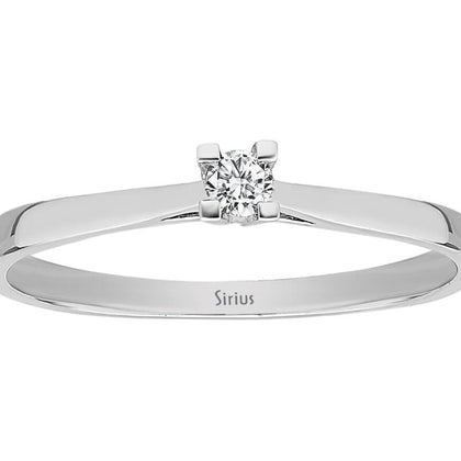 0,05 Karat Diamant Solitär Ring in 18 K - handgefertigter Diamantschmuck aus Feingold | Sirius Diamant