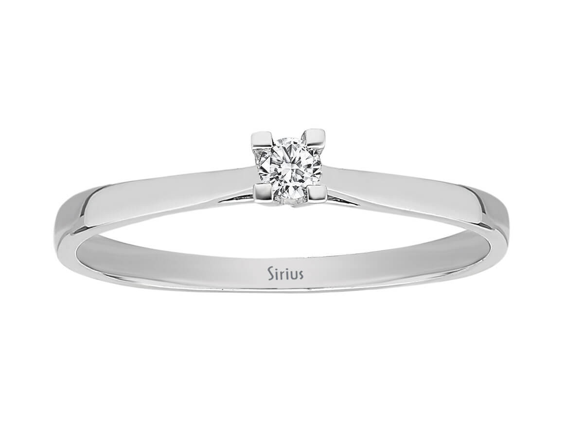0.05 carat diamond solitaire ring in 18 K