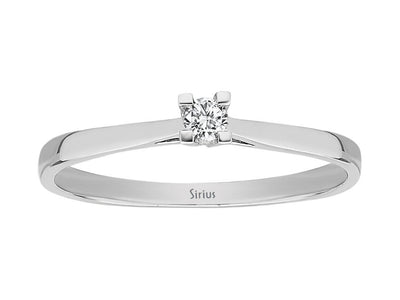 0.05 carat diamond solitaire ring in 18 K