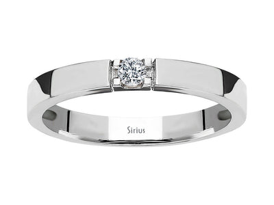 Bague solitaire en or blanc 14 carats avec diamant de 0,08 carat