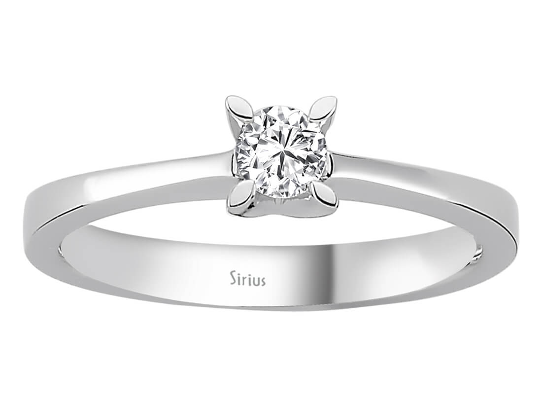 F Farbe 0,20 Carat Diamant Solitär Ring - handgefertigter Diamantschmuck aus Feingold | Sirius Diamant