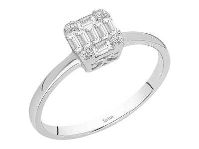 Bague baguette en diamant de 0,22 carat 