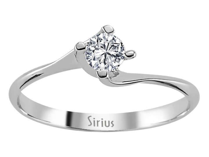 0,26 Carat Diamant Solitär Ring Ring in 585er 14K Weißgold - handgefertigter Diamantschmuck aus Feingold | Sirius Diamant