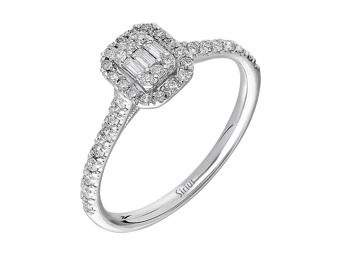 0,28 Carat Baguette Diamant Ring - handgefertigter Diamantschmuck aus Feingold | Sirius Diamant