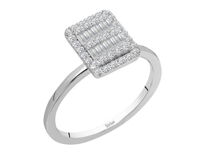 F Color 0.38 Carat Diamond Baguette Ring