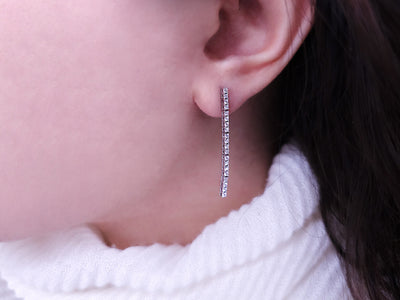 0.47 carat diamond tennis earrings in 14 carat white gold