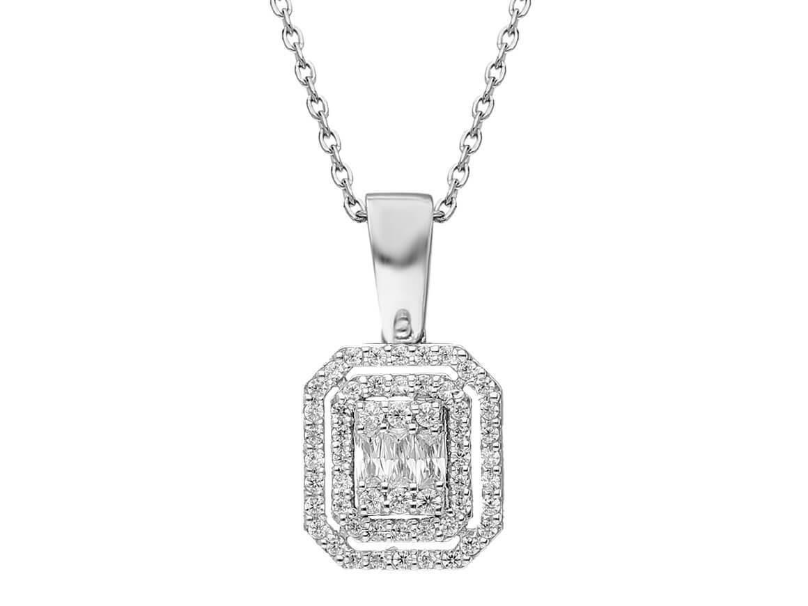 0,50 Carat Baguette Diamant Collier - handgefertigter Diamantschmuck aus Feingold | Sirius Diamant