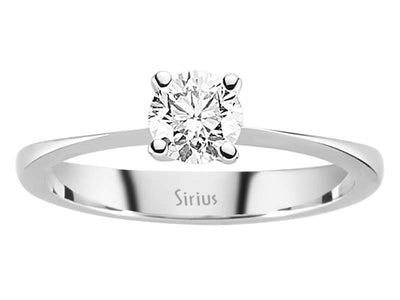 0.52 carat F/SI2 color diamond solitaire ring in 14 K white gold
