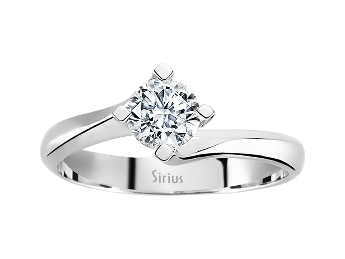 0,54 Karat Diamant Solitär Ring in 585er 14 Karat Weißgold - handgefertigter Diamantschmuck aus Feingold | Sirius Diamant