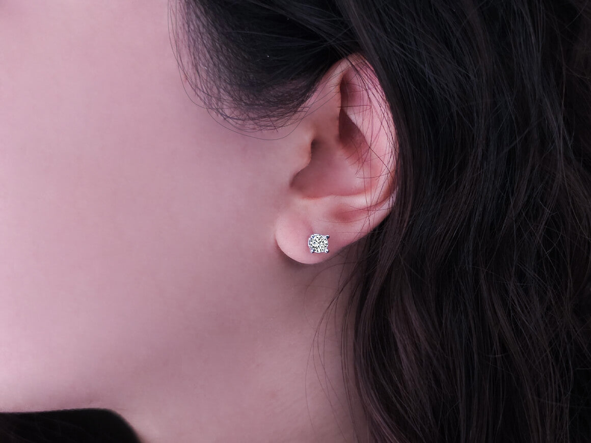 0.66 carat diamond stud earrings