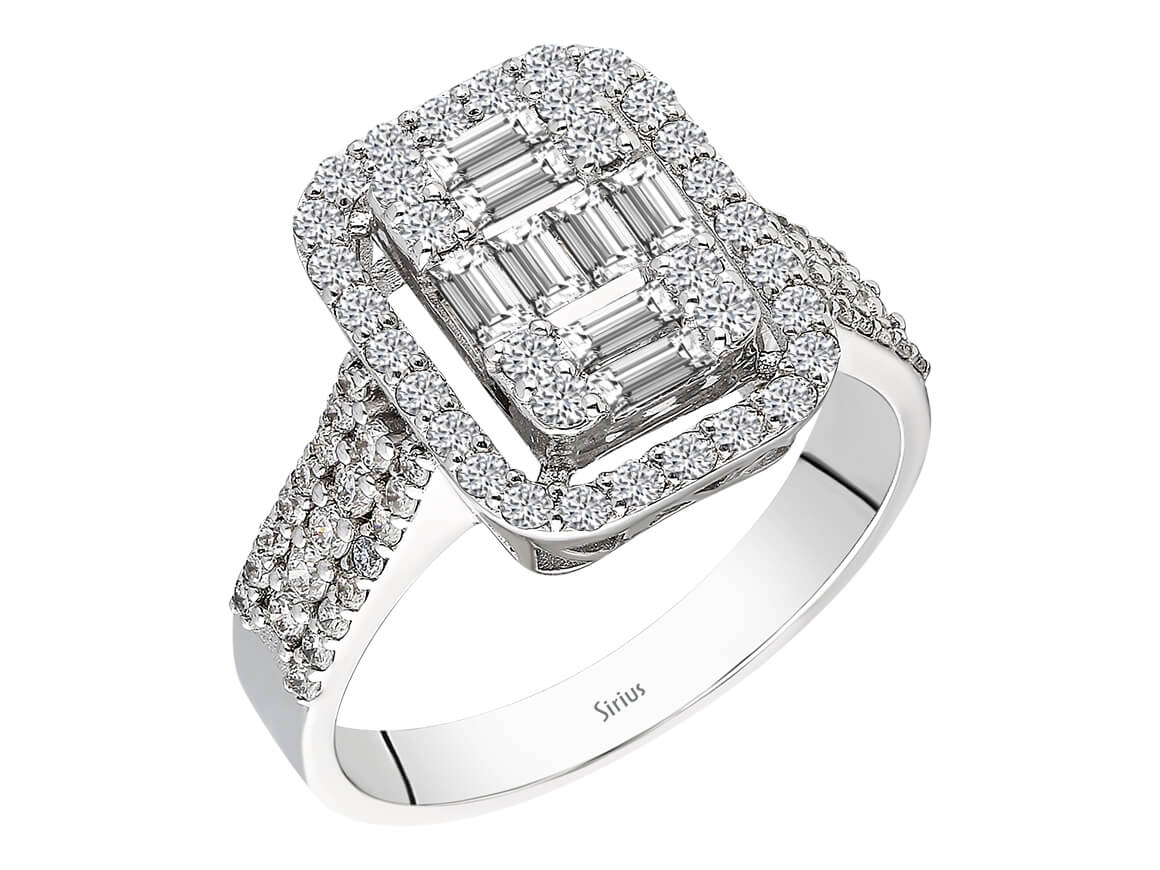1,13 Karat Diamant Baguette Ring - handgefertigter Diamantschmuck aus Feingold | Sirius Diamant