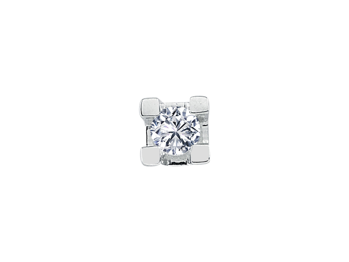 F Color 0.10 Carat Diamond Solitaire Men's Earrings
