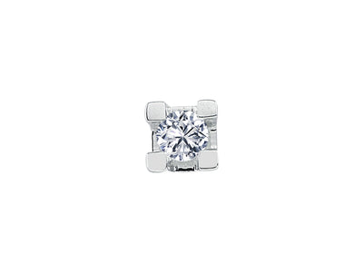 F Color 0.10 Carat Diamond Solitaire Men's Earrings