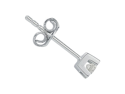 F Color 0.10 Carat Diamond Solitaire Men's Earrings