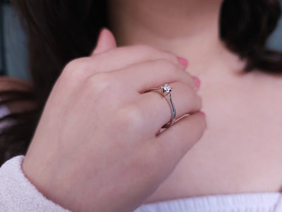 Bague solitaire en diamant de 0,11 carat en or 18 carats