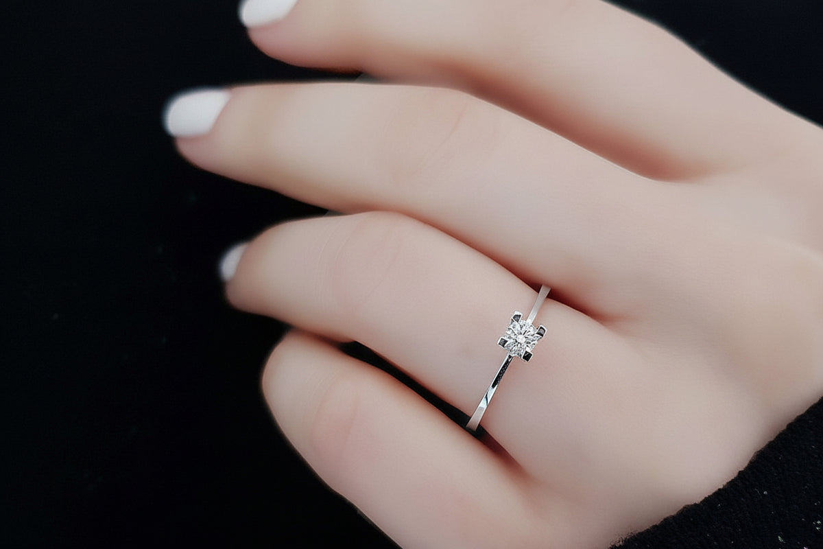 Bague solitaire en diamant de 0,15 carat 