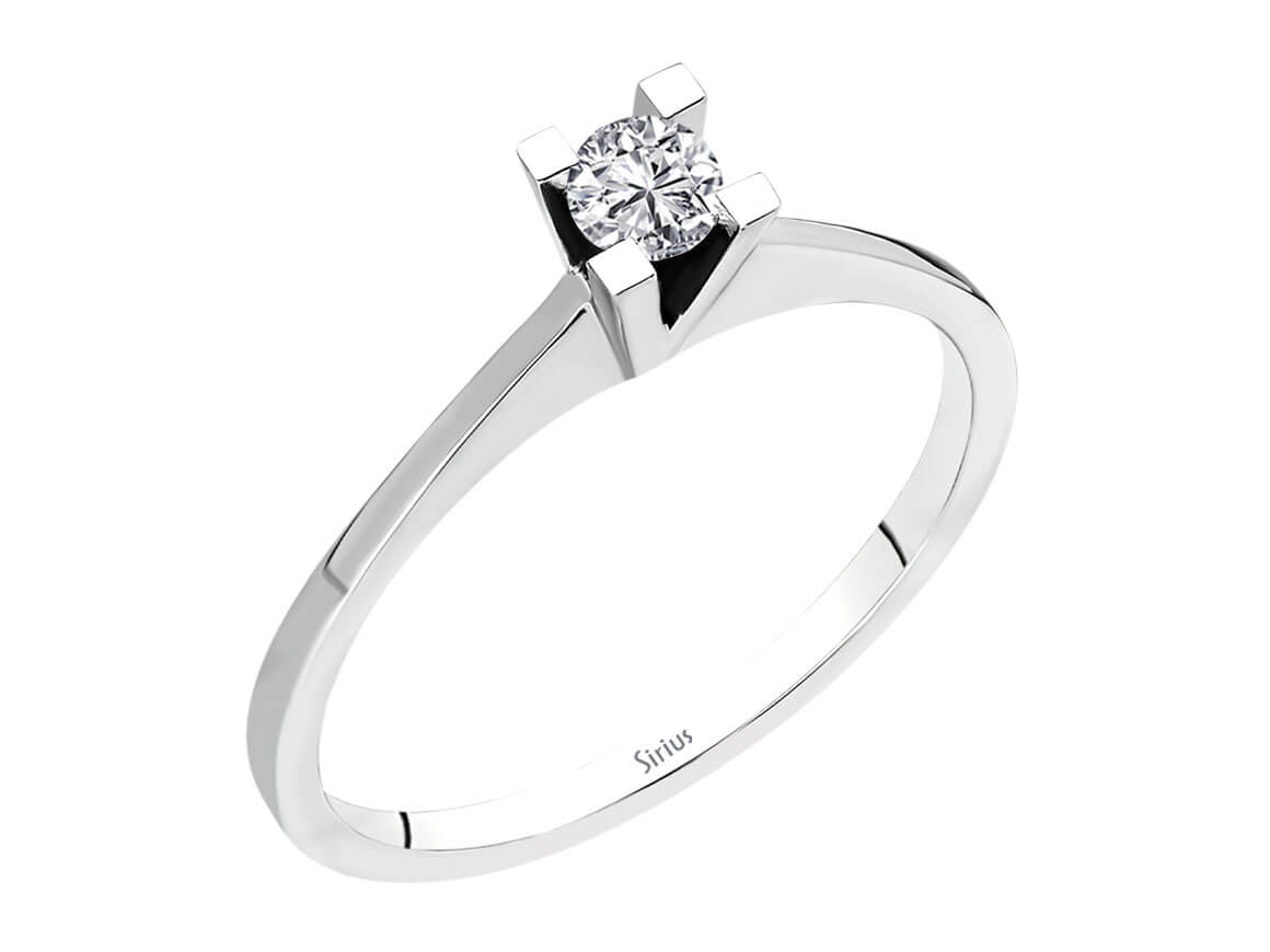 0,15 Karat Diamant Solitär Ring - handgefertigter Diamantschmuck aus Feingold | Sirius Diamant