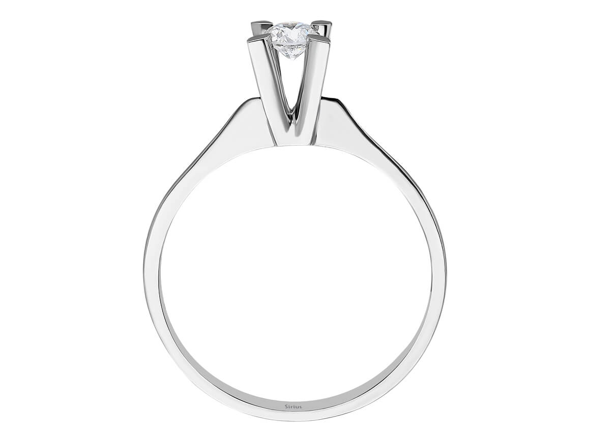 0.17 carat diamond solitaire ring in 8 K white gold