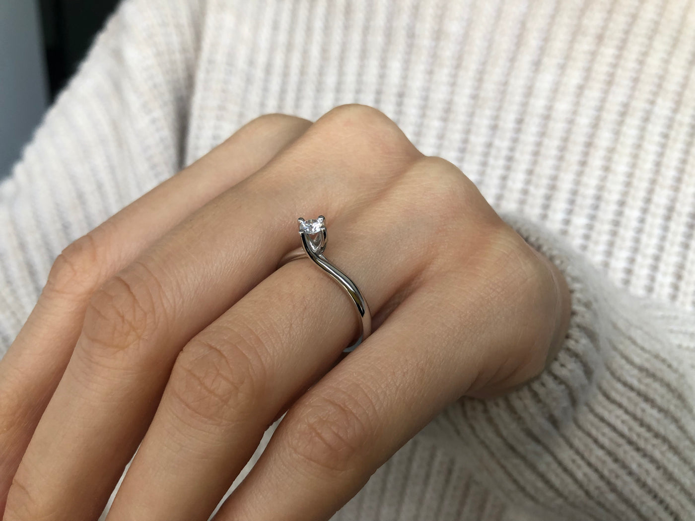 Bague solitaire en diamant de 0,17 carat