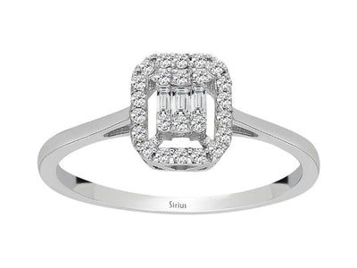 F Color 0.18 Carat Baguette Diamond Ring