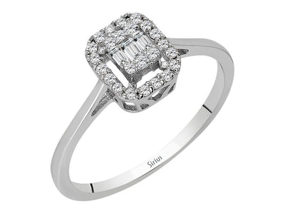 F Color 0.18 Carat Baguette Diamond Ring