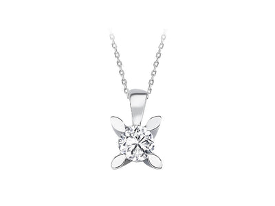 F Color 0.18 Carat Diamond Solitaire Necklace
