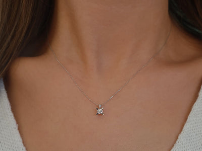 F Color 0.18 Carat Diamond Solitaire Necklace