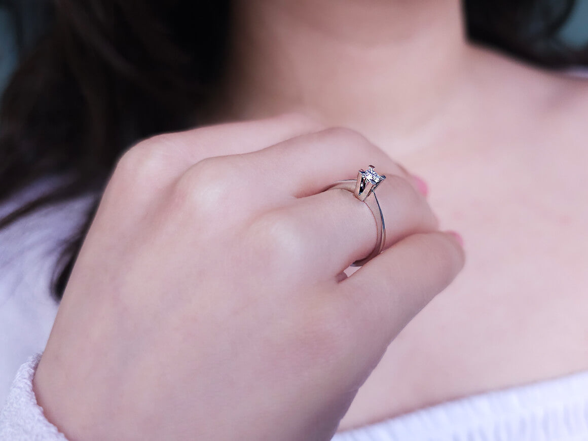 0.18 carat diamond solitaire ring