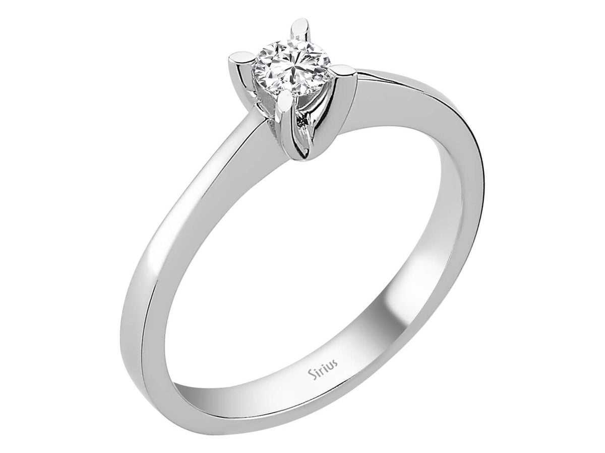 F Farbe 0,20 Carat Diamant Solitär Ring - handgefertigter Diamantschmuck aus Feingold | Sirius Diamant