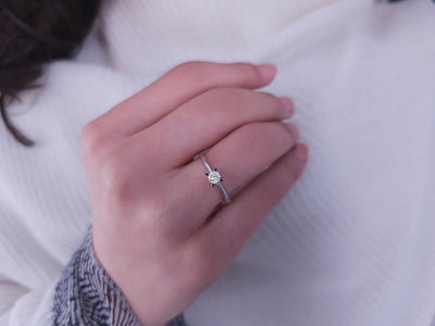 F Color 0.20 Carat Diamond Solitaire Ring