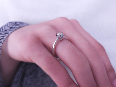 F Color 0.20 Carat Diamond Solitaire Ring
