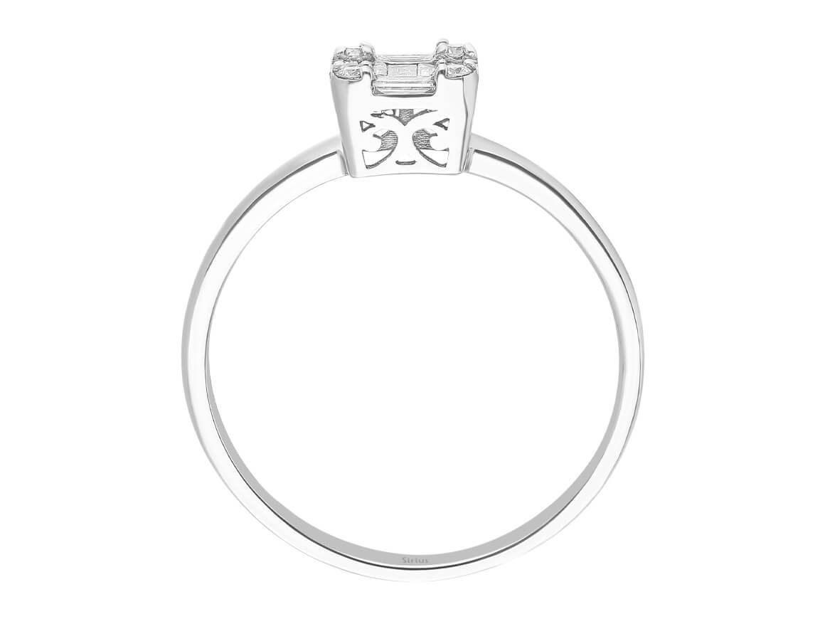 Bague baguette en diamant de 0,22 carat 