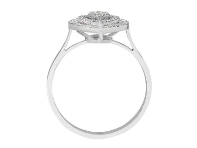 Bague en forme de larme avec diamant baguette de 0,23 carat 